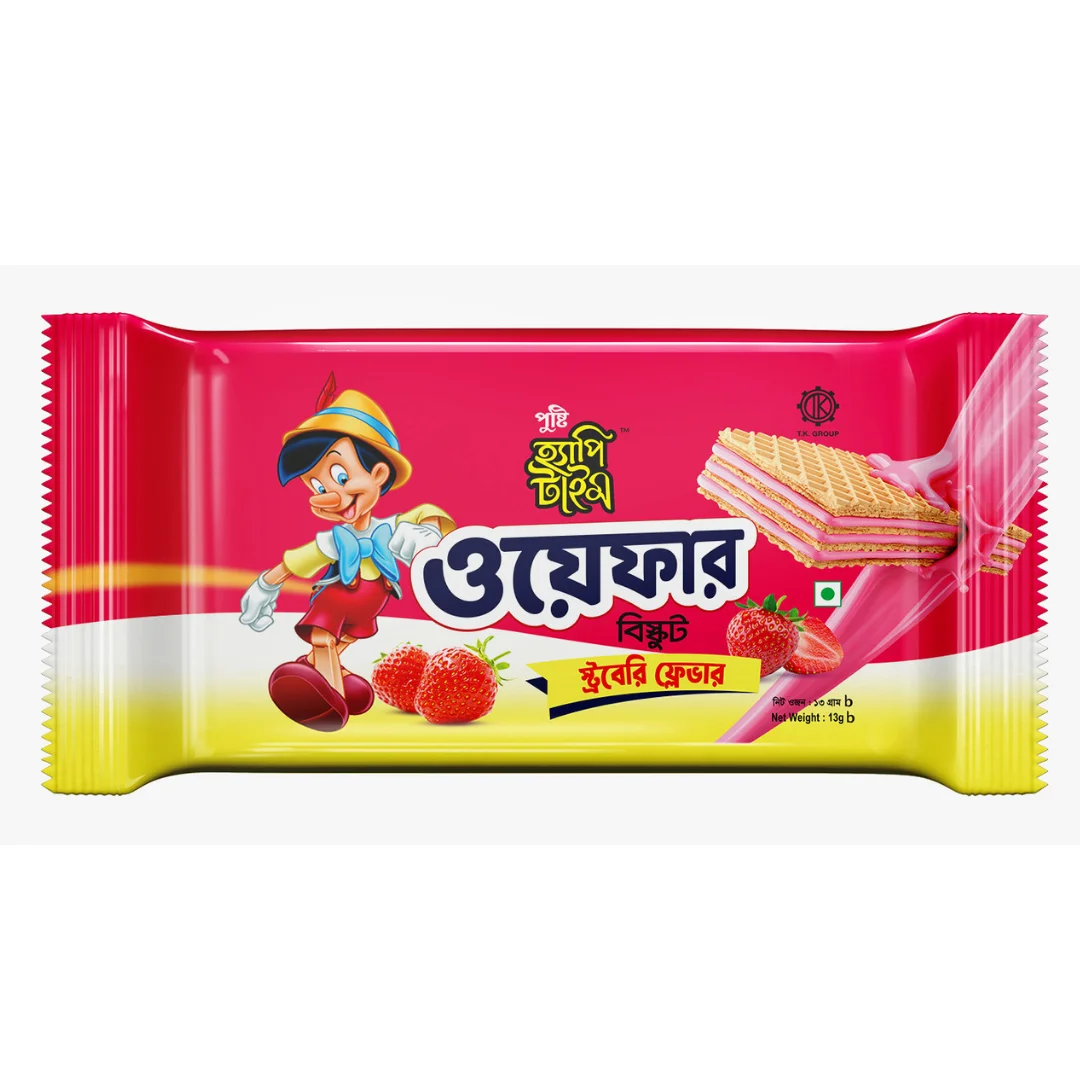 Pusti Happy Time Wafer Strawberry Flavour-13gm